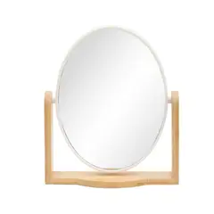 GENERICO - Espejo De Maquillaje Espejo Madera Redondo Minimalista