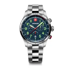 WENGER - Reloj Terragraph Chrono azul correa de acero