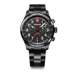WENGER - Terragraph Chrono negroblanco correa de acero