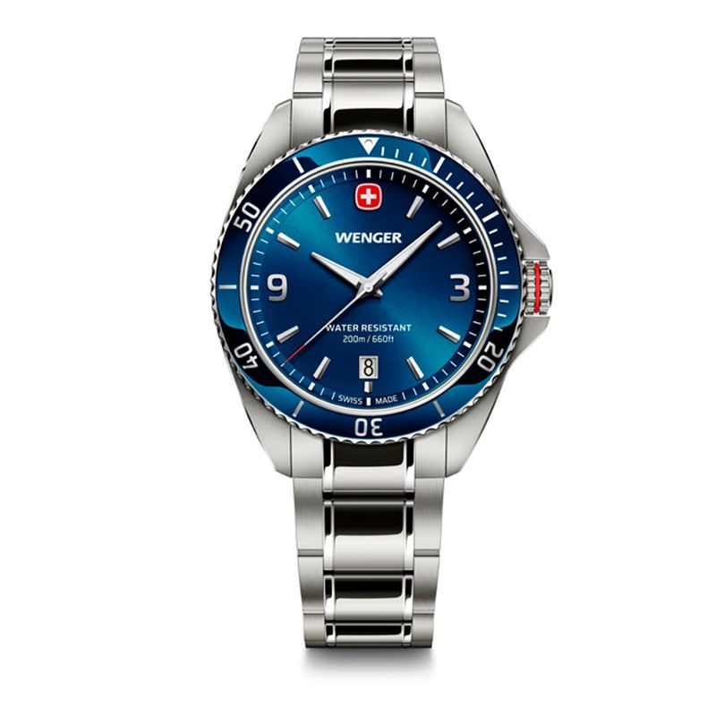 WENGER - Reloj Executive azul correa de acero Wenger