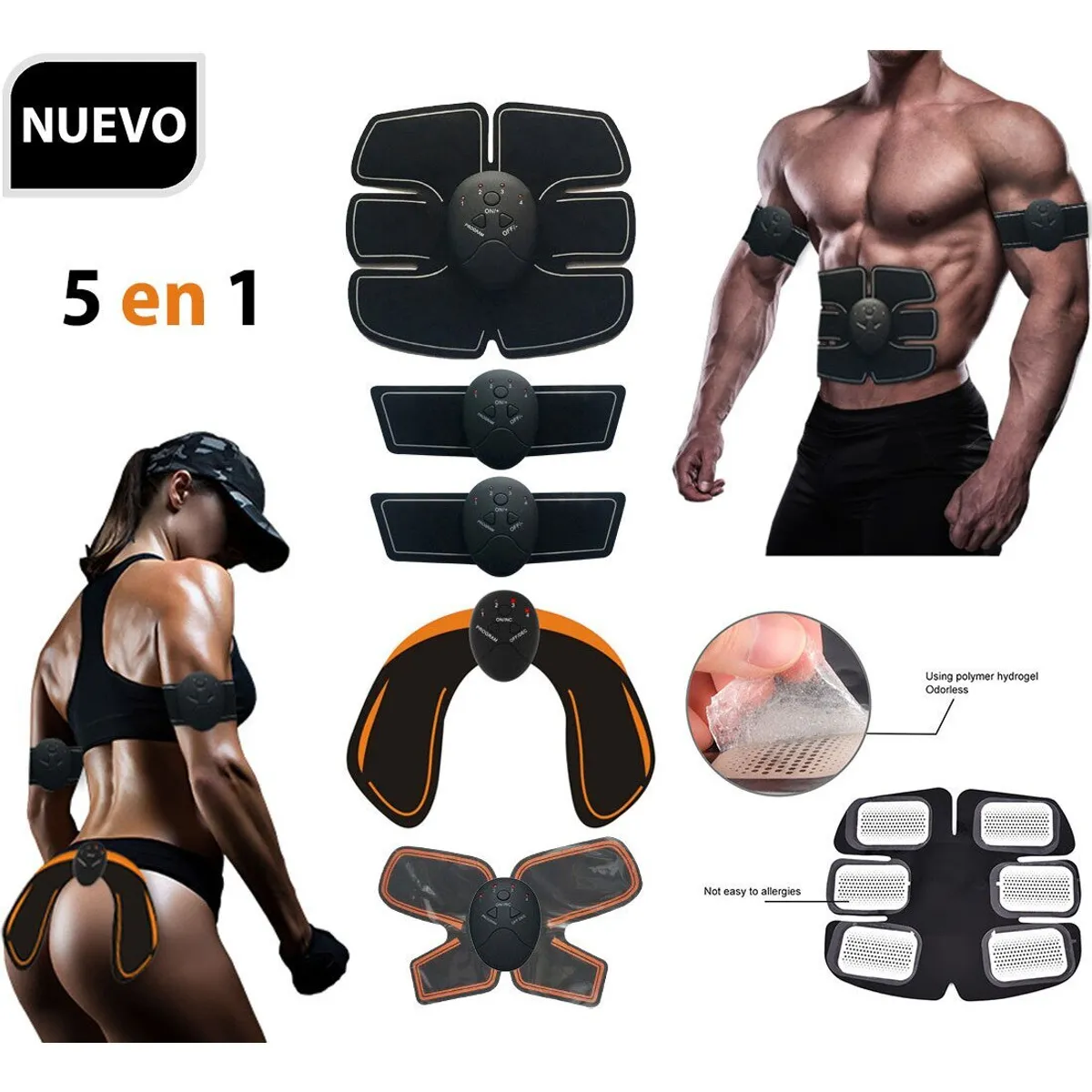 MOVI - Electroestimulador Muscular 5 En 1 Tonifica y Reduce