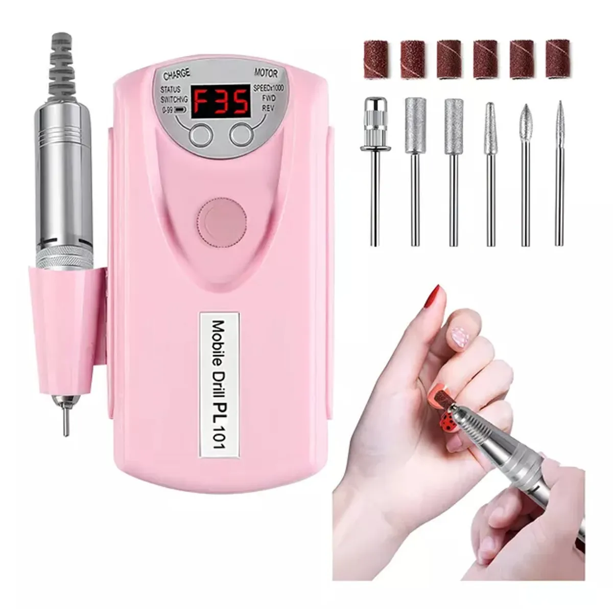 TIOZONEY - Torno Inalambrico 30000 Rpm Manicura Torno Uñas
