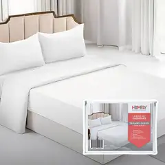 HOMELY - Juego De Sabanas Queen Suave 100 Gsm 4 Piezas
