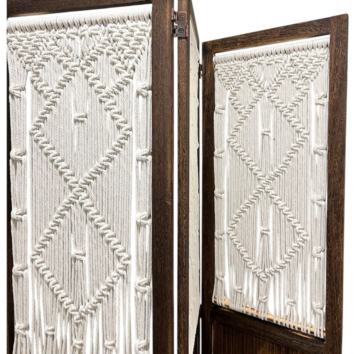 OEM - Biombo De Madera Resistente 4 Paneles Diseño Hoja 40x170cm