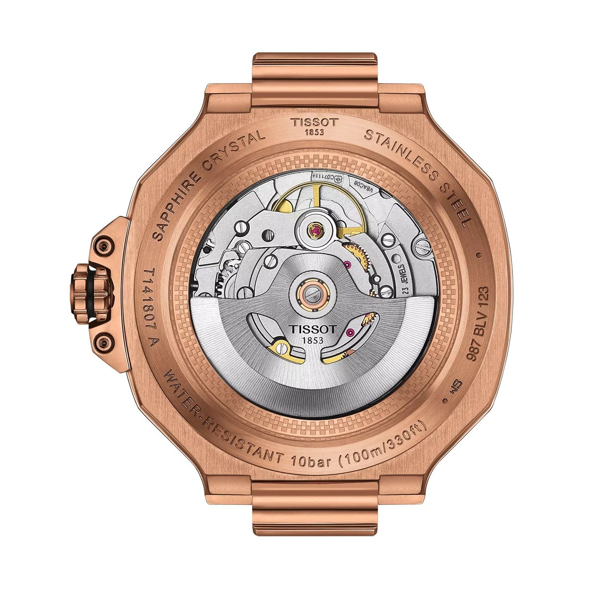 TISSOT - Reloj Tissot T-Race Chronograph Powermatic 80 Silicona Oro Rosa