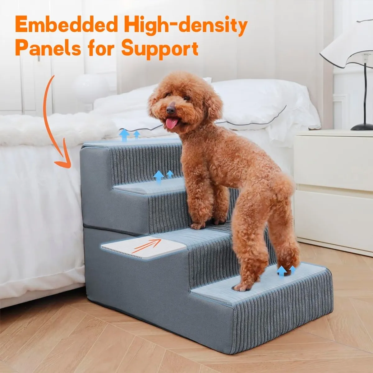 GENERICO - Escalera Cama Para Perros 4 Escalones 45x38x63