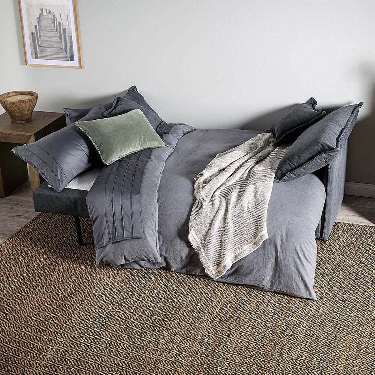 ROSEN - Futón Aosta 3 Cuerpos Tela Grafito