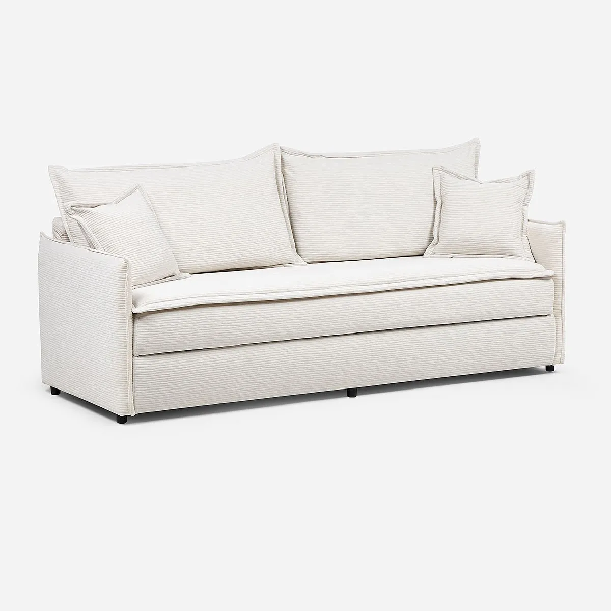 ROSEN - Futón Aosta 3 Cuerpos Tela Blanco