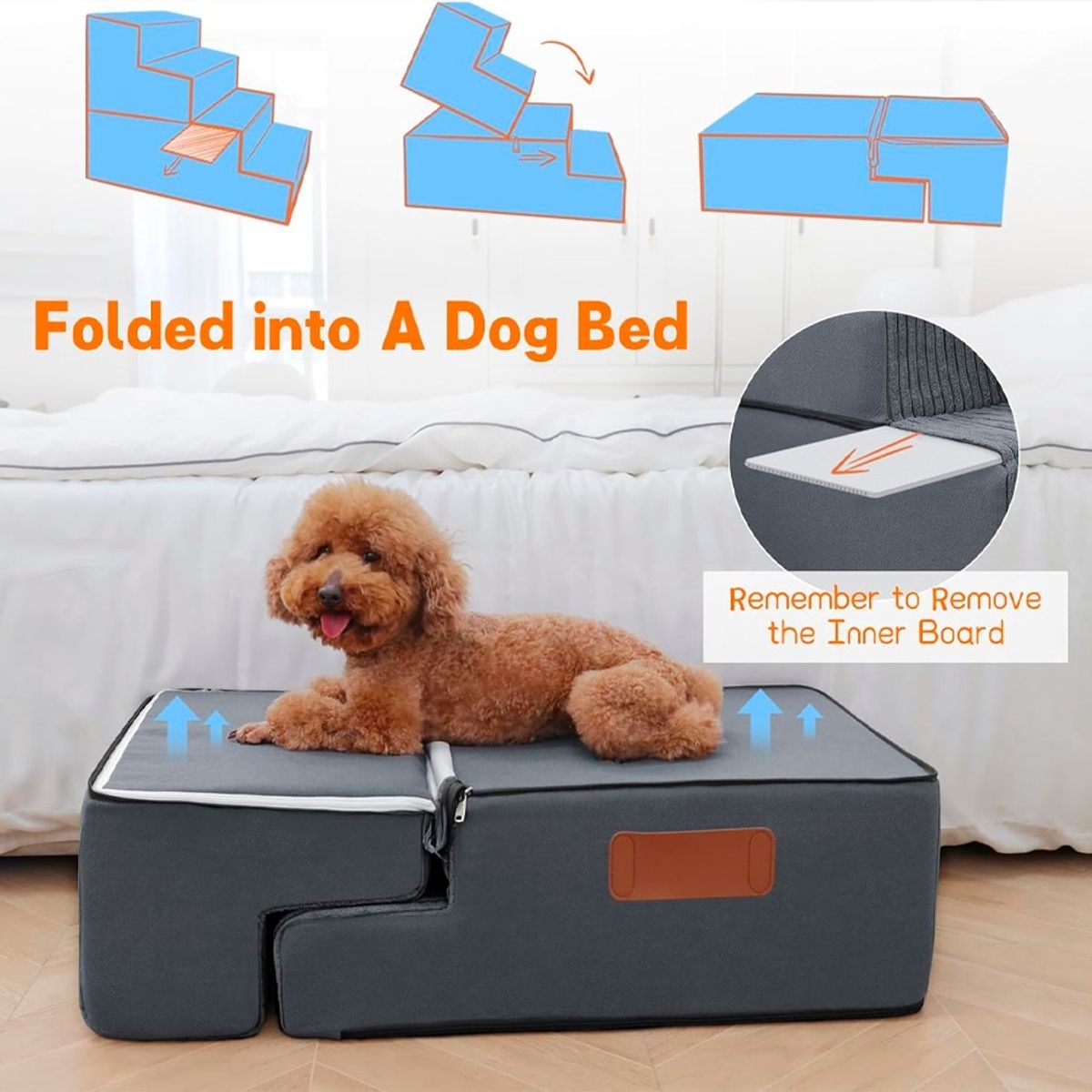 GENERICO - Escalera Para Perros 3 Escalones 34x38x50