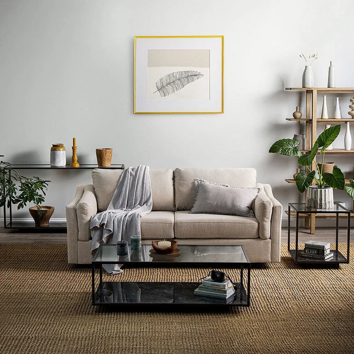 ROSEN - Sofá Cama Tyler One Fold 3 Cuerpos Tela Arena