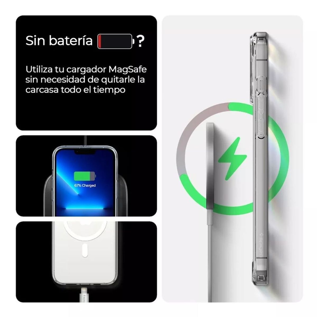 GENERICO - Carcasa Para iPhone 13 - 14 Antigolpes Magsafe Clear Reforzada