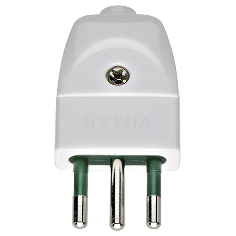 VIMAR - Enchufe Macho Volante Vimar 2p+T 10a 250v S11 Blanco