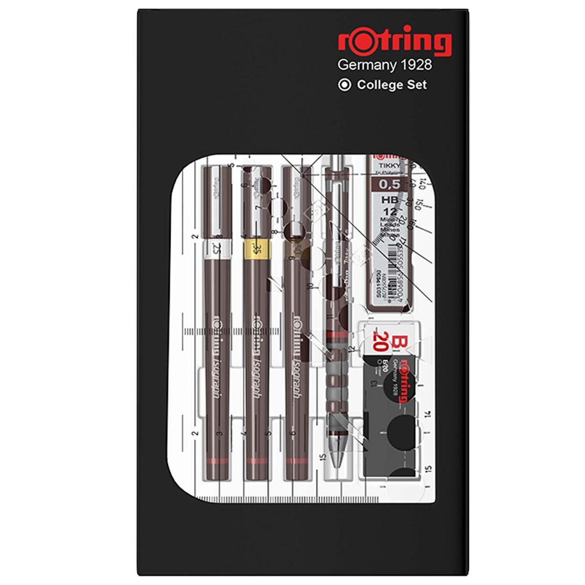 ROTRING - Set de Tiralíneas Isograph Rotring College (0.25-0.35-0.5mm)