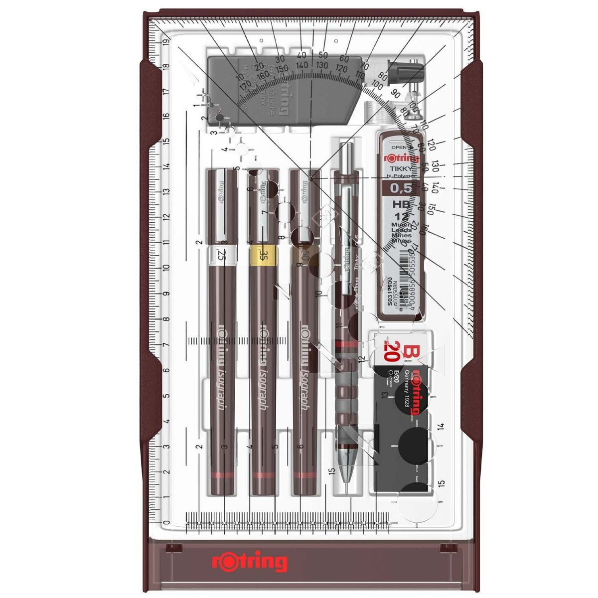 ROTRING - Set de Tiralíneas Isograph Rotring College (0.25-0.35-0.5mm)