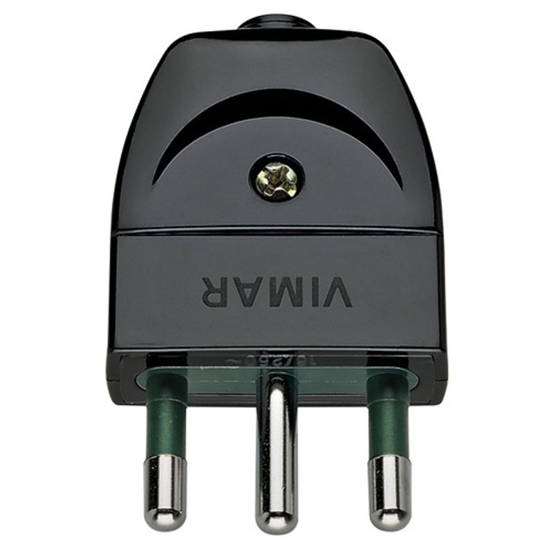 VIMAR - Enchufe Macho Volante Vimar 2p+T 16a 250v S17 Negro