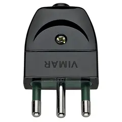 VIMAR - Enchufe Macho Volante 2p+T 16a 250v S17 Negro