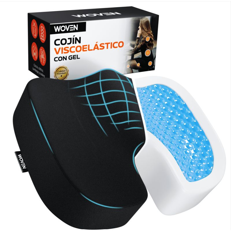 WOVEN - Cojín Ortopédico Lumbar Gel Viscoelástico Premium Woven