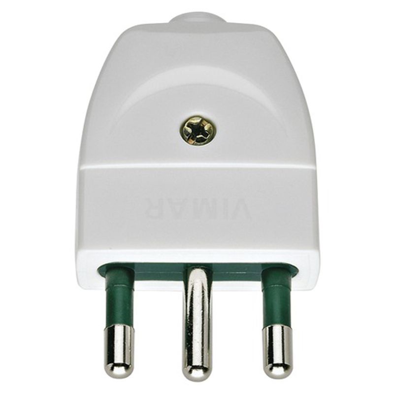 VIMAR - Enchufe Macho Volante Vimar 2p+T 16a 250v S17 Blanco
