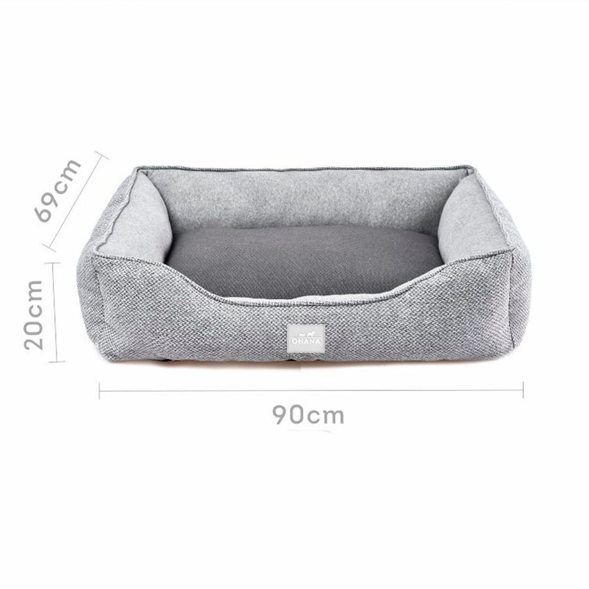 GENERICO - Cama Lavable Antibacteriana Para MascotasGris 90X69X20cm