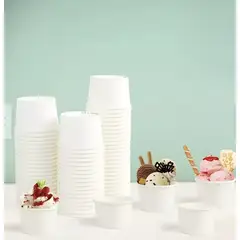 GENERICO - 50 Potes Polipapel Helado Vasos Desechables Pote Helado 6oz