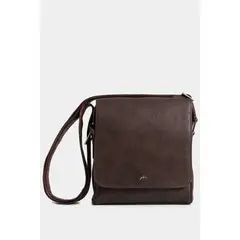 VELEZ - Vélez Cartera Bandolera Remin 2 Cuero Hombre Grabado Negro