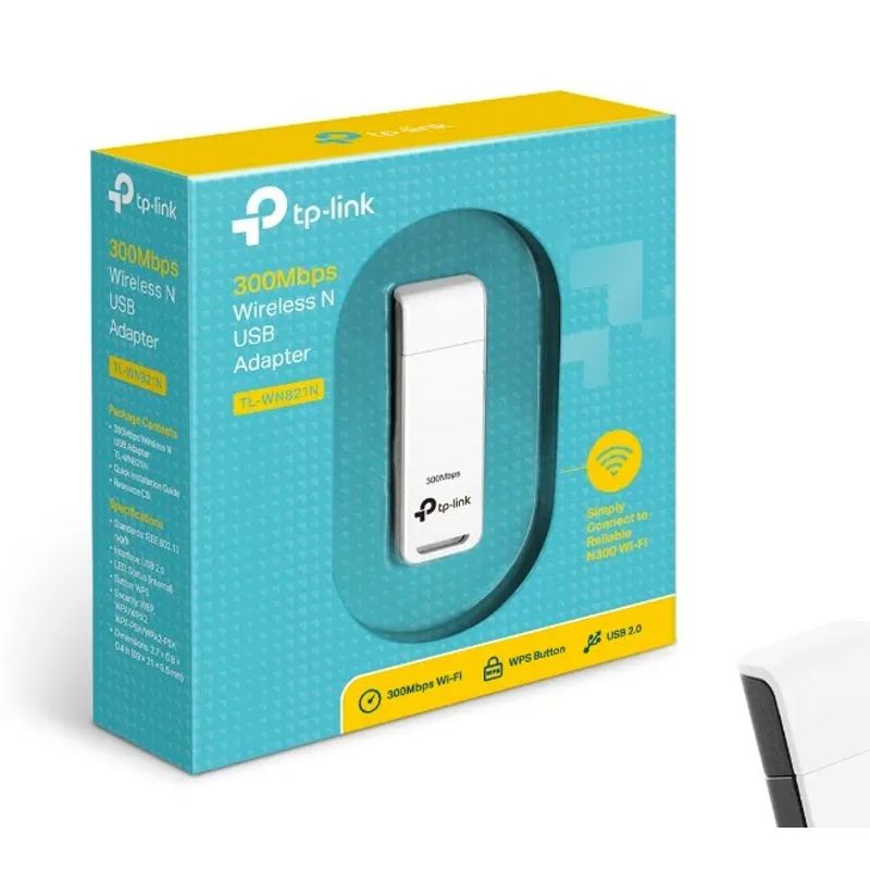 TP LINK - Adaptador Inalámbrico USB WiFi 300Mbps TP-Link WN821N 05036