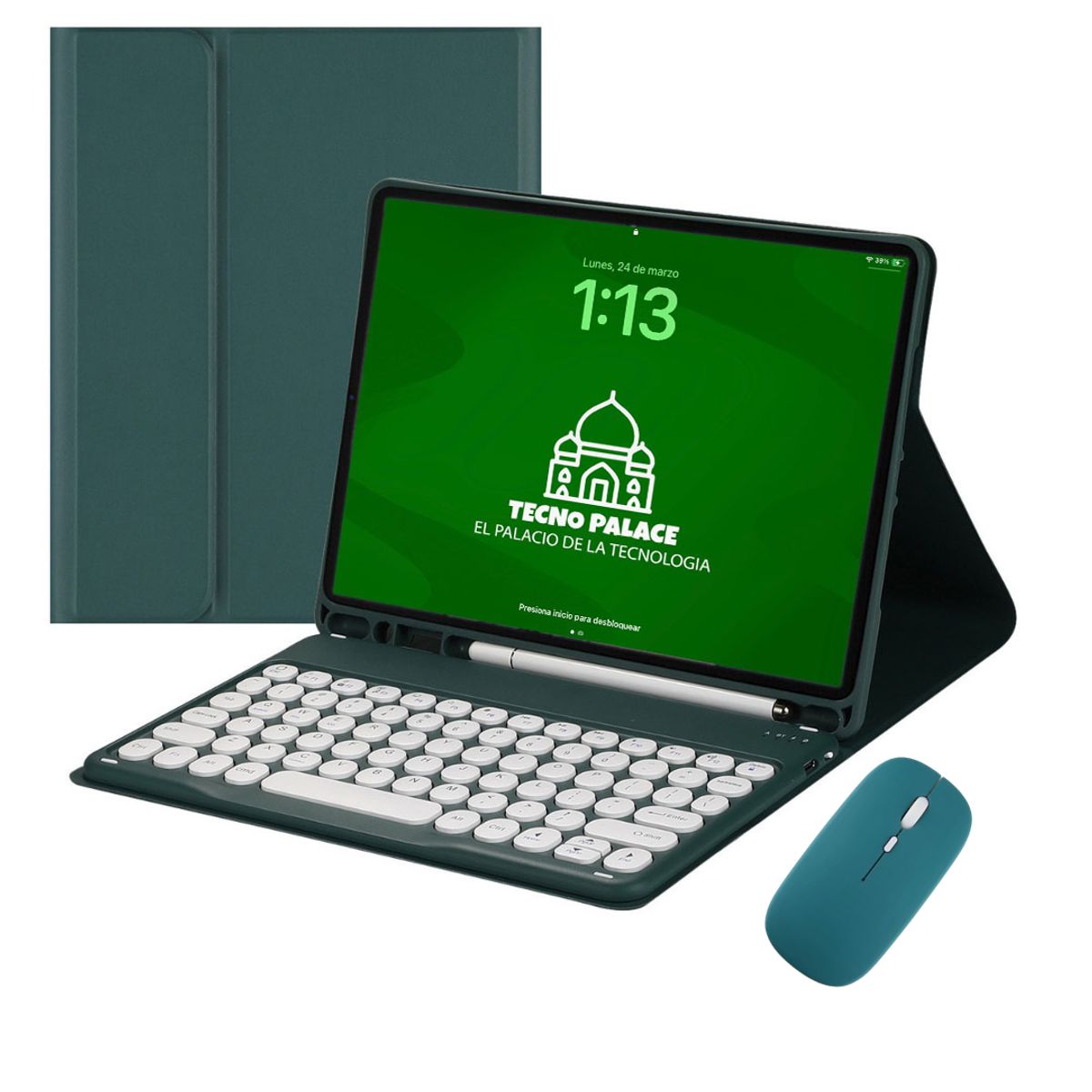 GENERICO - Fundas Con Teclado 2.0 y Mouse Para iPad Air 11 M2-M3 / Air 4-5- Letra Ñ