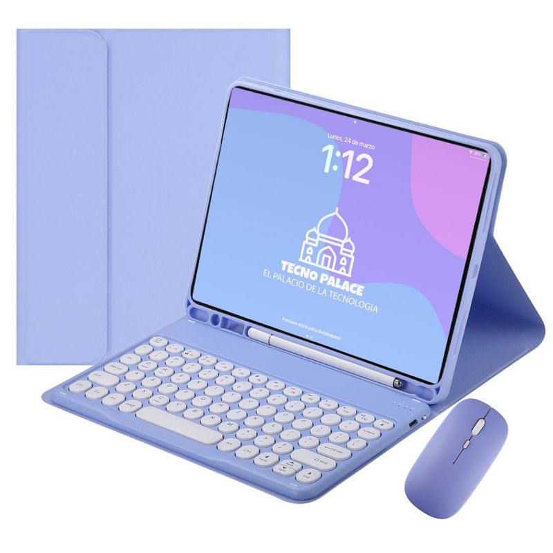 GENERICO - Fundas Con Teclado 2.0 y Mouse Para iPad 10,9 (air 4-5)-Air 11-letra Ñ
