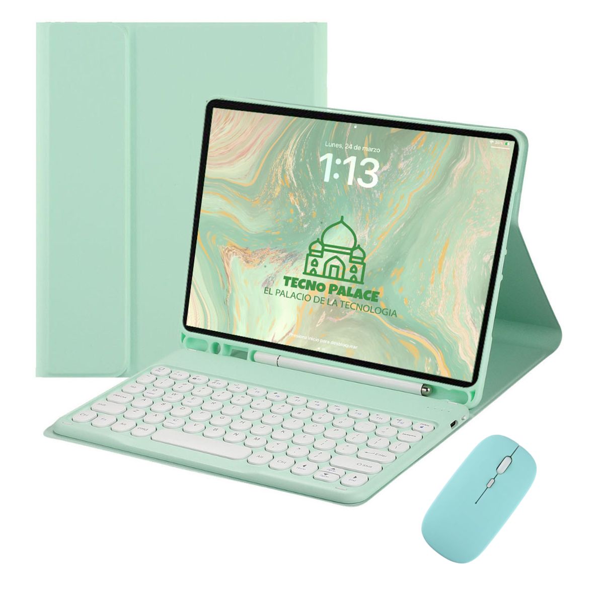 GENERICO - Fundas Con Teclado 2.0 y Mouse Para iPad Air 11 M2-M3 / Air 4-5- Letra Ñ