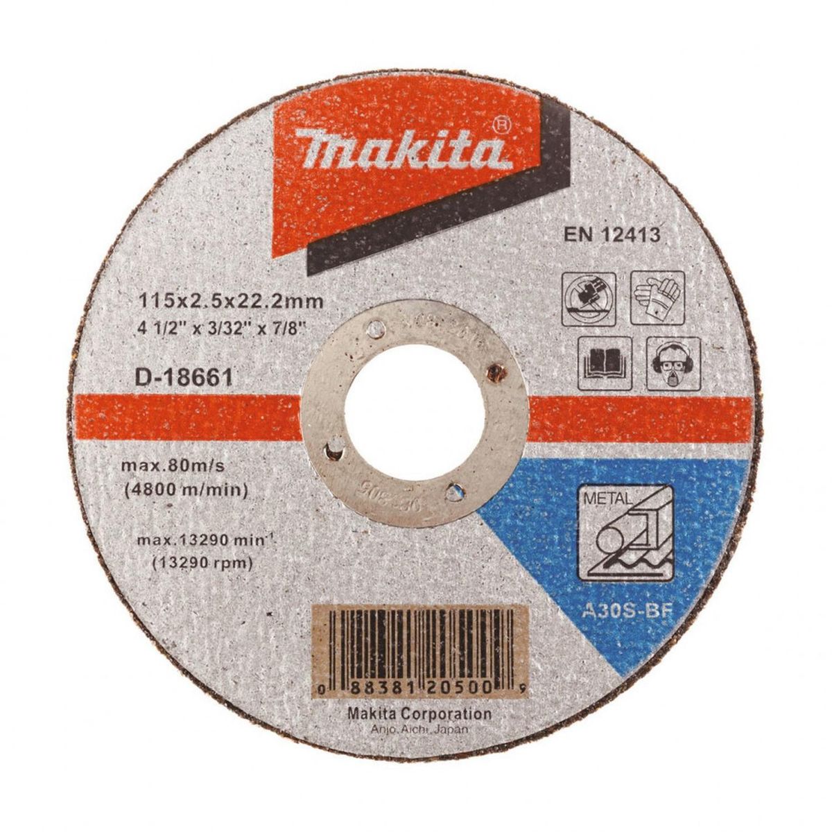 MAKITA - Disco de corte Metal 4 1/2" Makita D-18661