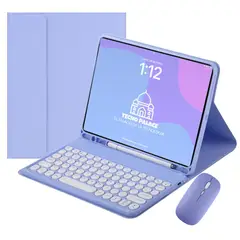 GENERICO - Fundas Con Teclado 2.0 y Mouse iPad 10,9 (10 GEN) - 11 GEN - letra Ñ