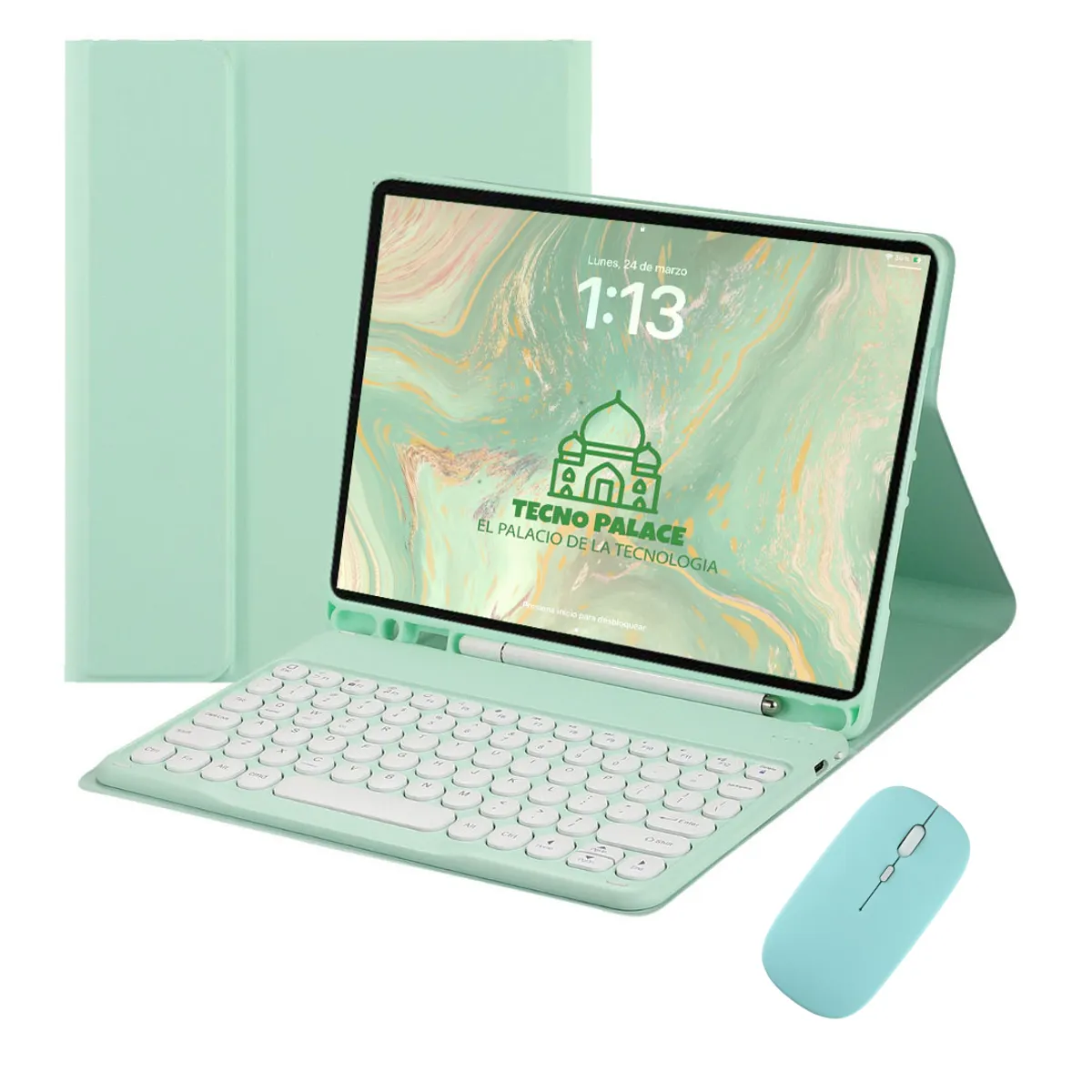 GENERICO - Fundas Con Teclado 2.0 y Mouse iPad 10,9 (10 GEN) - 11 GEN - letra Ñ