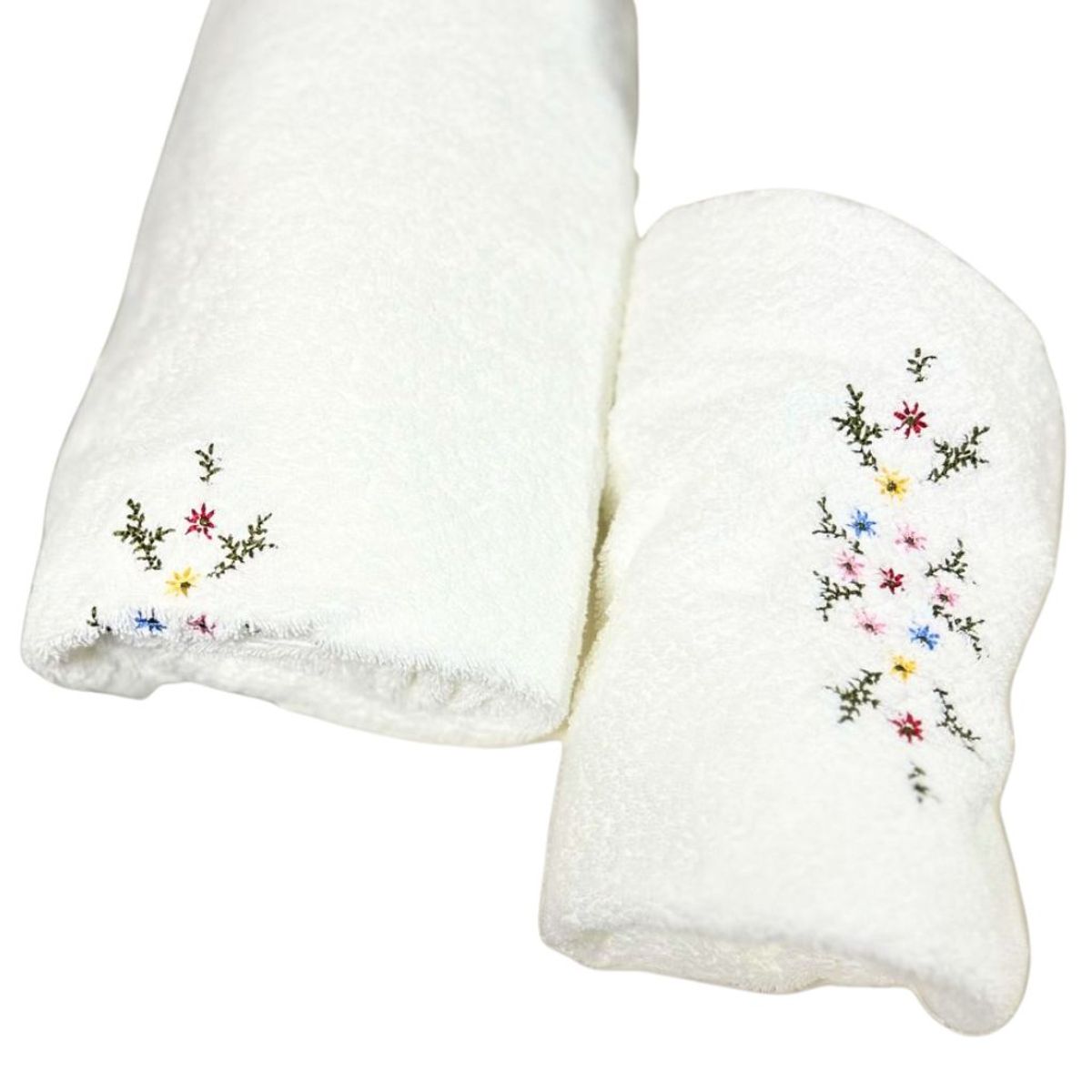 BOHEMIK - 3 TOALLAS ROYAL TOUCH Floral Mano 40cm x 80cm Algodón 550 GSM BOHEMIK