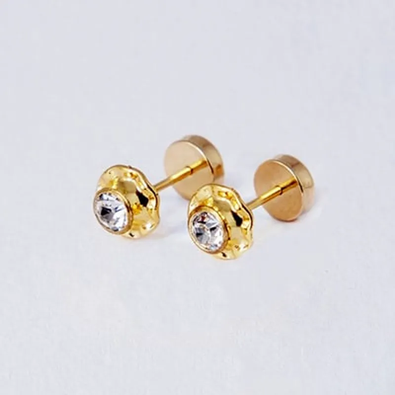GENERICO - Aro de oro abridores 14k PIEDRA BLANCA por JOYAS PATRICIO LILLO