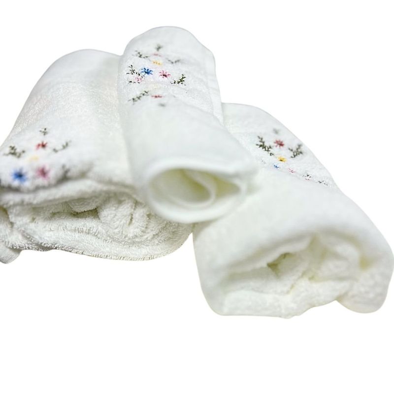 BOHEMIK - Pack TOALLAS ROYAL TOUCH.FLORAL, 1 unidad de cada tamaño