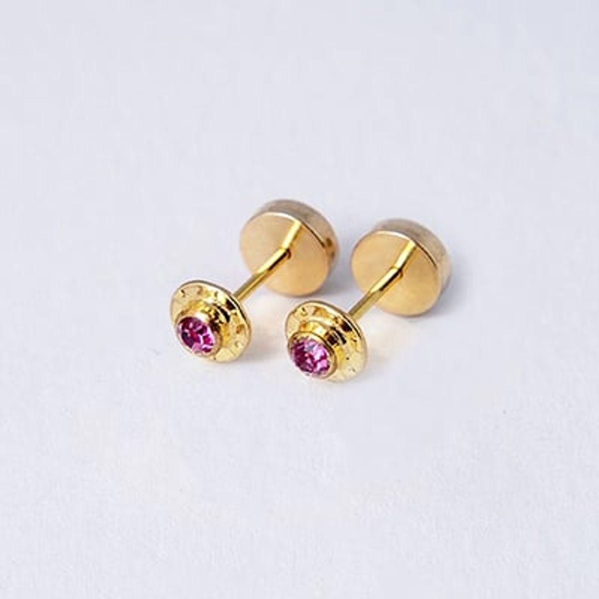 GENERICO - Aro de oro abridores 14k flor rosado por Joyas Patricio Lillo