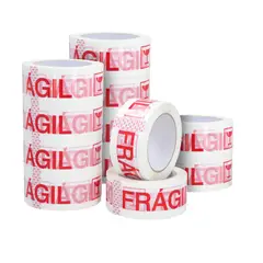 GENERICO - Cinta De Embalaje Frágil 48mm100m - Pack Mayorista - 12 Uds