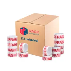 GENERICO - Cinta De Embalaje Frágil 48mm40m - Pack Mayorista - 72 Uds