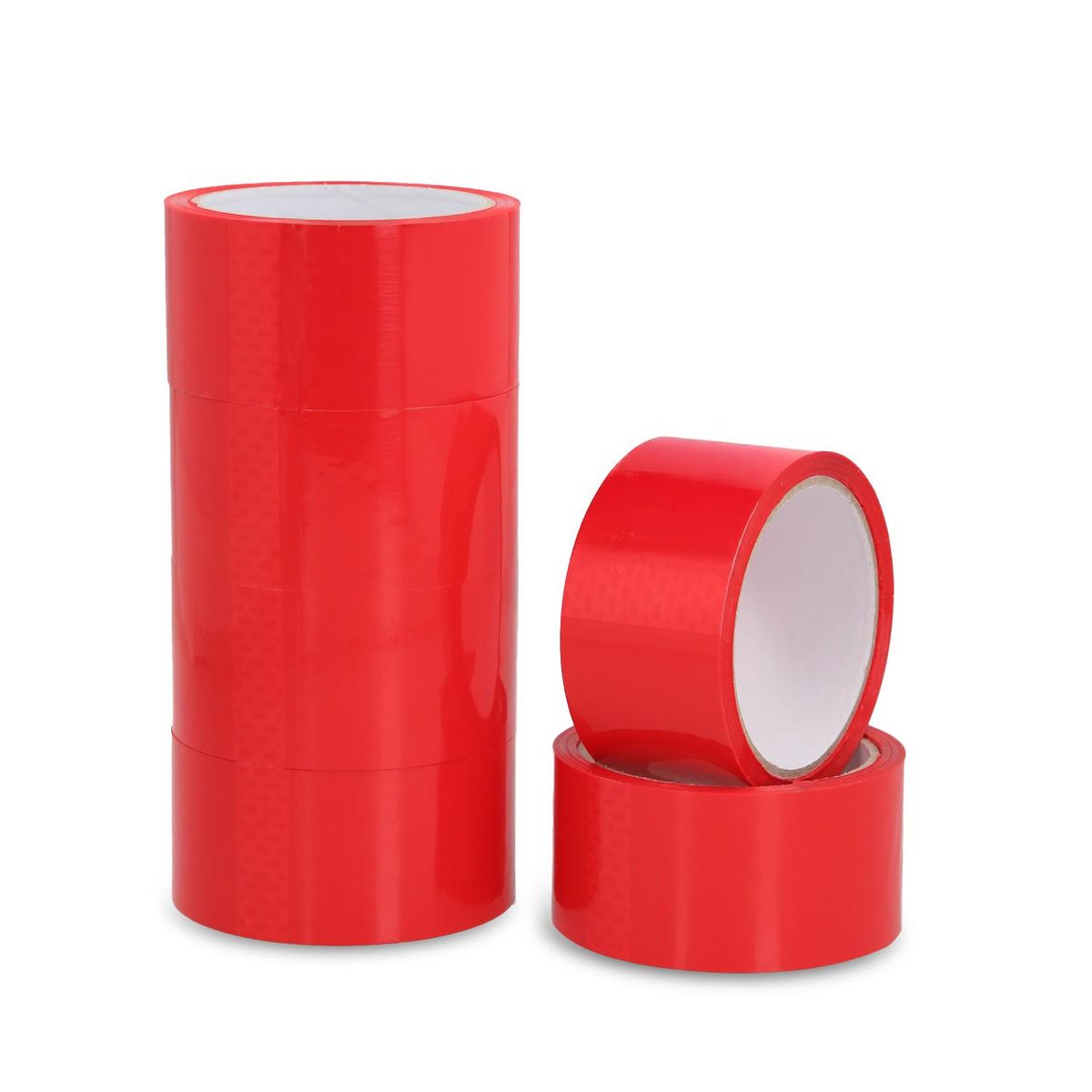 GENERICO - Cinta De Embalaje Roja 48mm40m - Pack Mayorista - 6 Uds