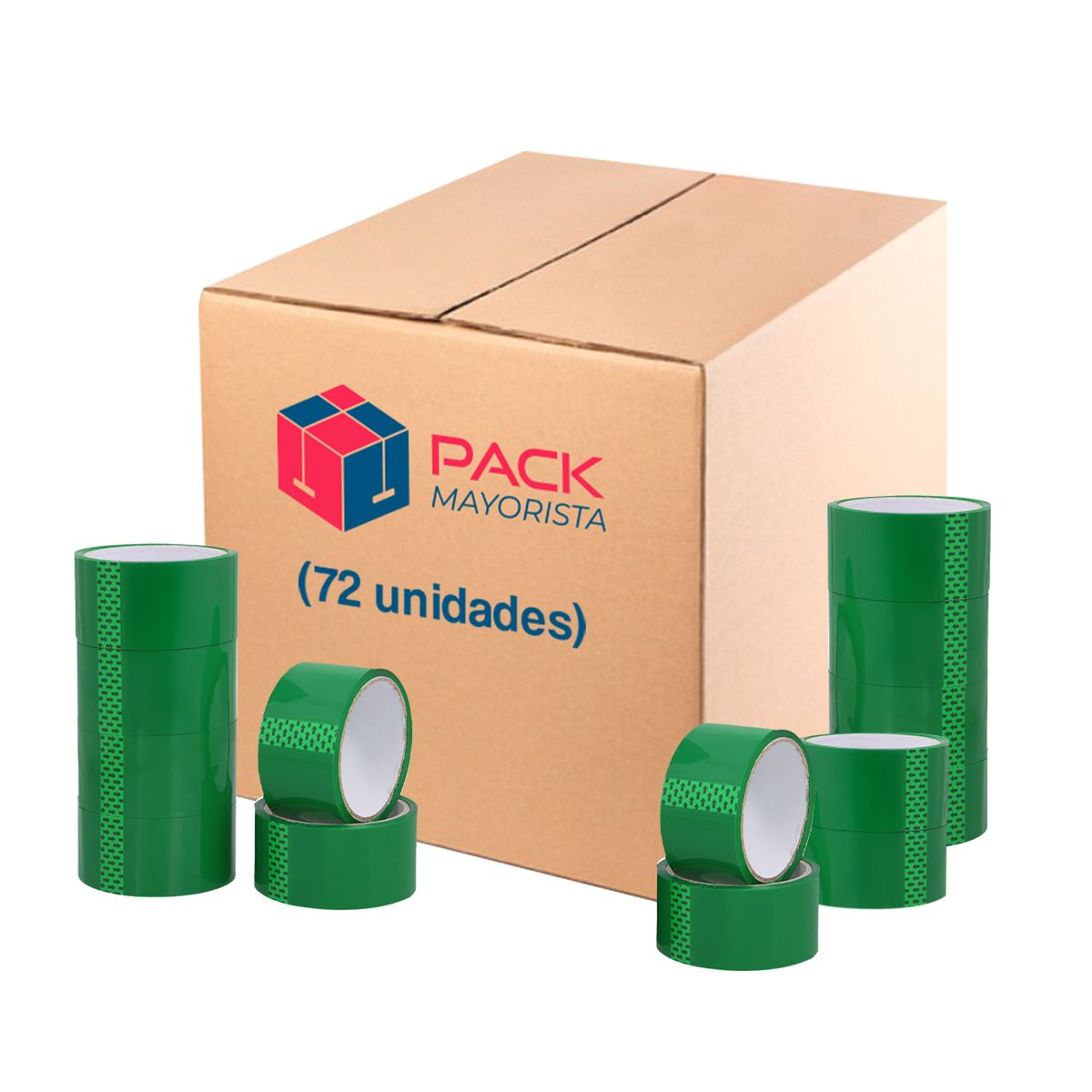 GENERICO - Cinta De Embalaje Verde 48mm40m - Pack Mayorista - 72 Uds