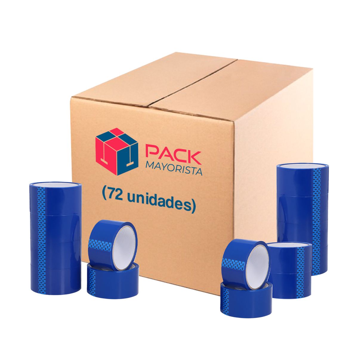 GENERICO - Cinta De Embalaje Azul 48mm40m - Pack Mayorista - 72 Uds