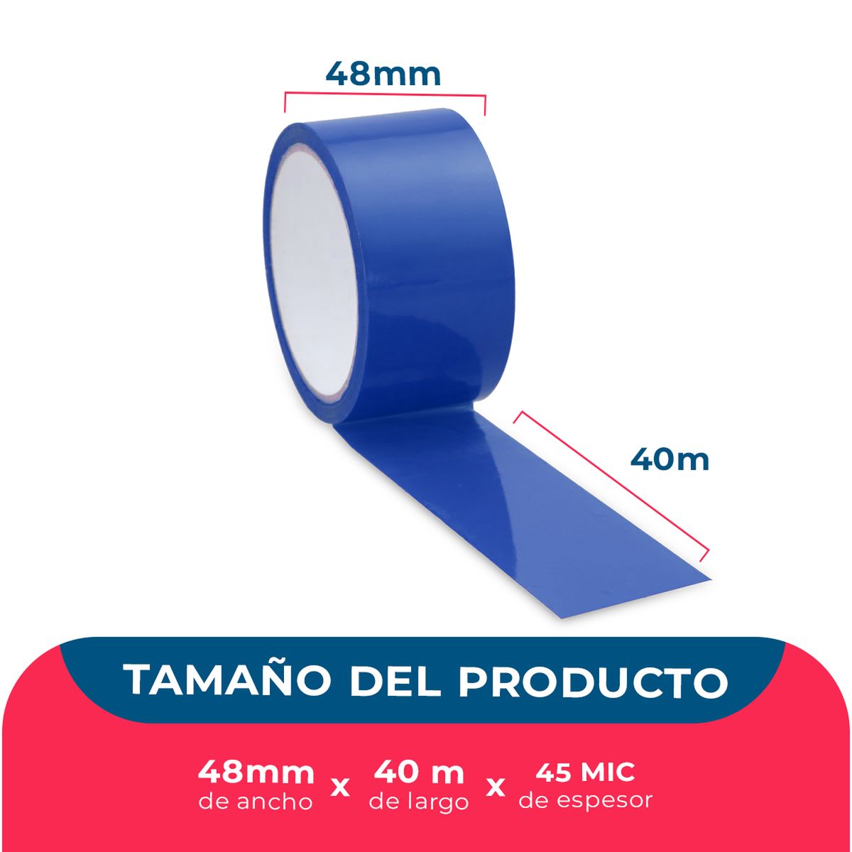 GENERICO - Cinta De Embalaje Azul 48mm40m - Pack Mayorista - 72 Uds