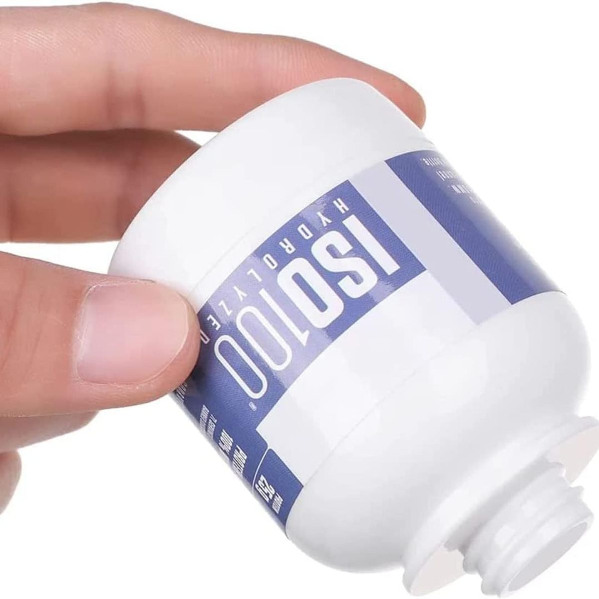 GENERICO - Llavero mini contenedor suplementos en polvos proteína - Blanco