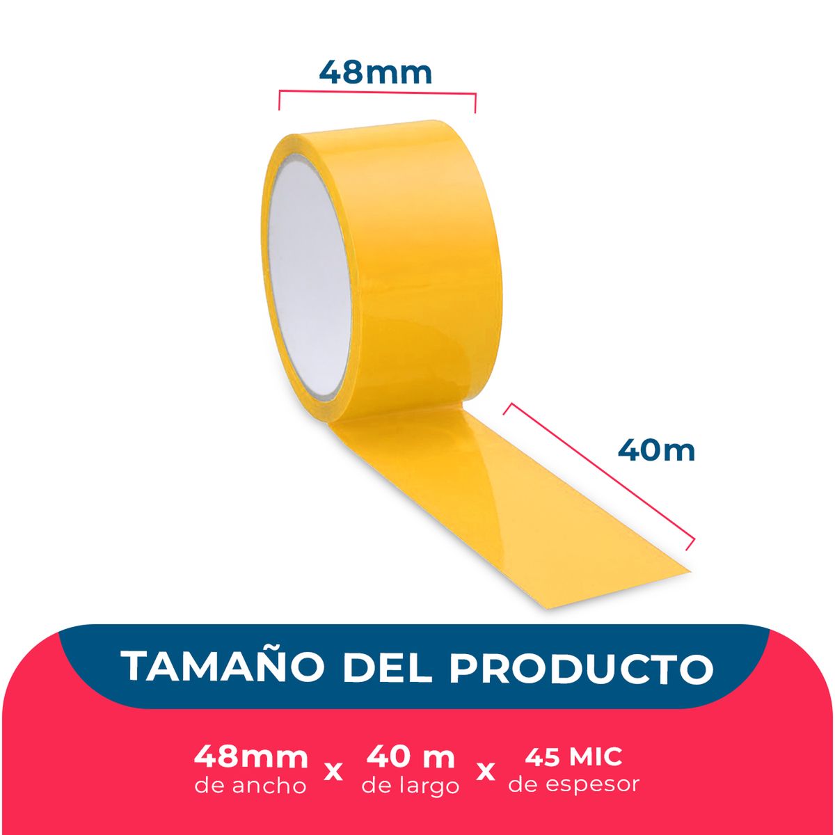 GENERICO - Cinta Embalaje Amarilla 48mm40m - Pack Mayorista - 72 Uds