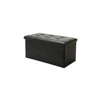 Banqueta Baul Puff Baul Negro 76x38 Organizador