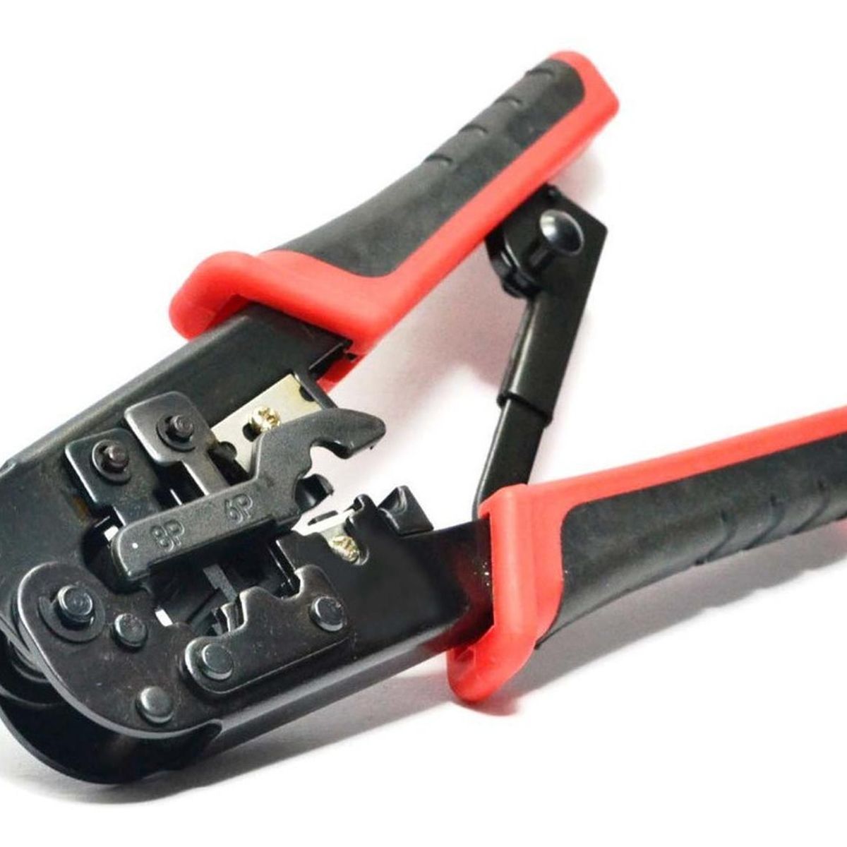 GEN - Crimpeadora Cable Red Metalica Alicate Crimpador RJ45 RJ12 RJ11 - Rojo