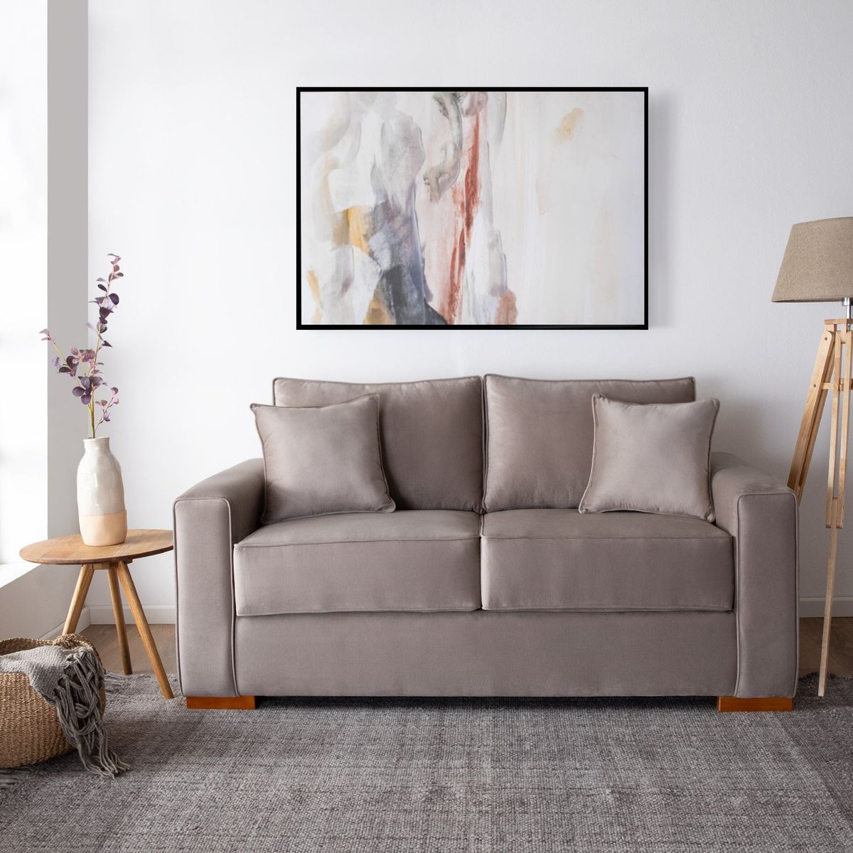 GENERICO - Sofá Victoria 2 Cuerpos 170x90 Beige Felpa