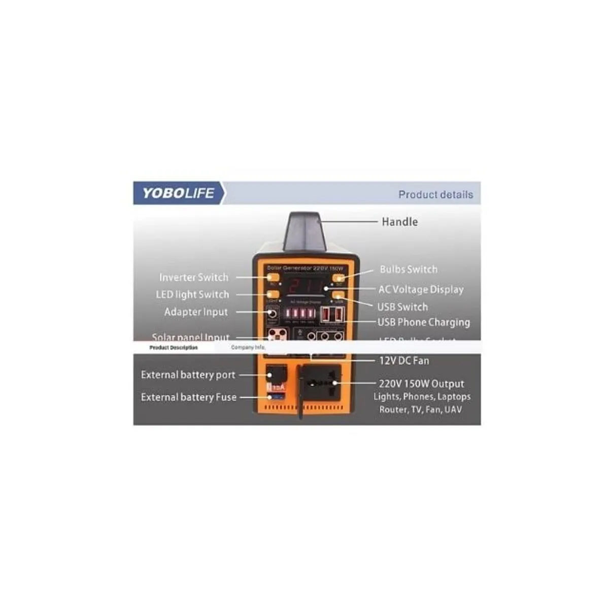 GENERICO - Generador de Corriente Solar 300w