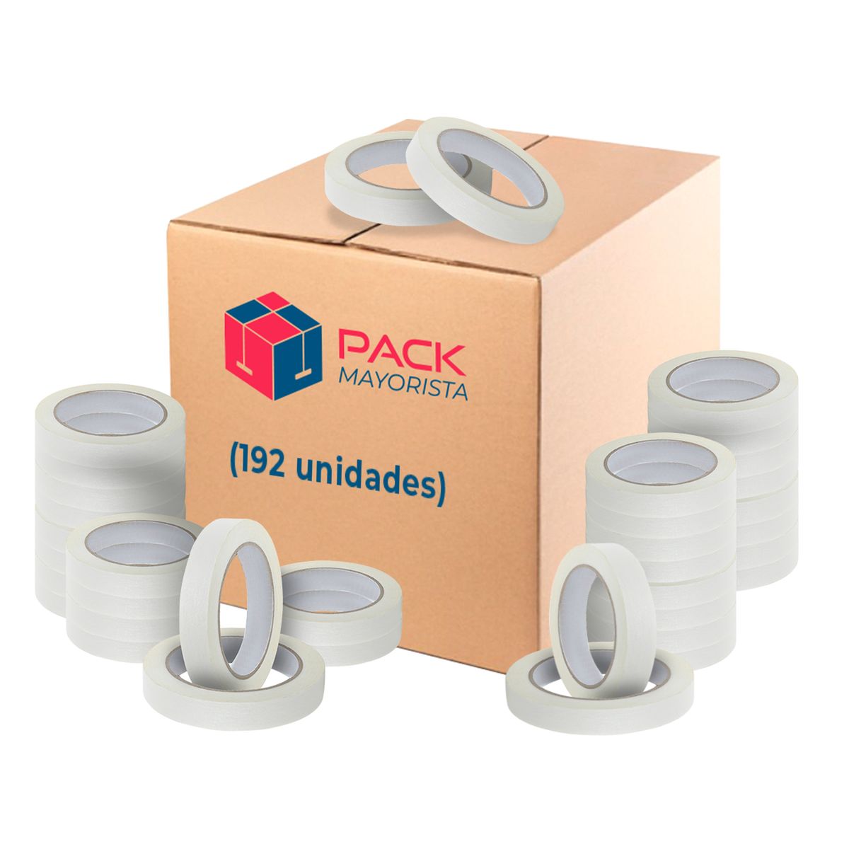 GENERICO - Cinta Papel Masking Tape 18mm40m - Pack Mayorista - 192 Uds