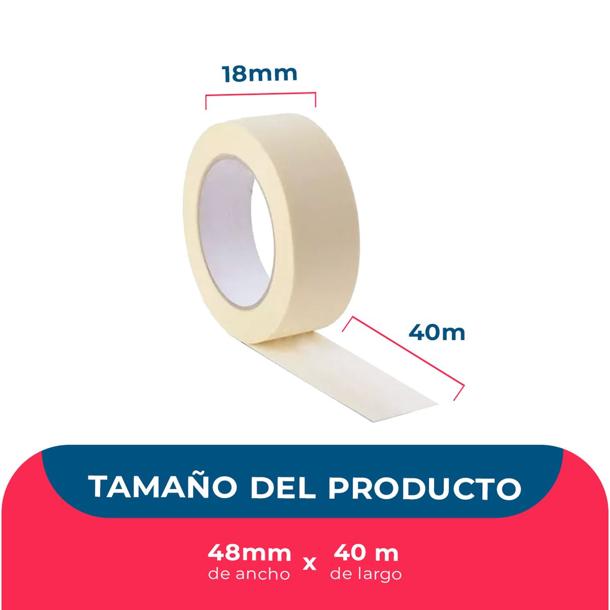 GENERICO - Cinta Papel Masking Tape 18mm40m - Pack Mayorista - 192 Uds
